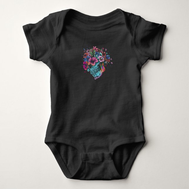 Flower Skull T Shirt (Framsida)