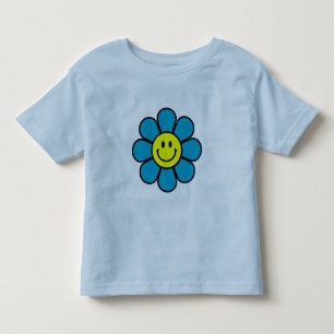 Flower Småbarn Ringer T-Shirt (Blue)