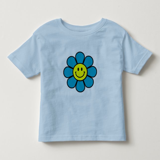 Flower Småbarn Ringer T-Shirt (Blue) (Framsida)