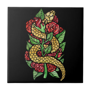 Flower Snake Kakelplatta