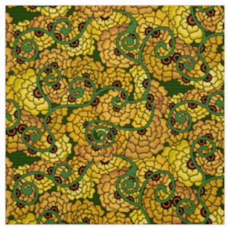Flower Spiral - Gult Tyg