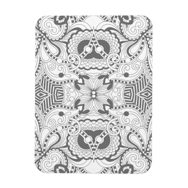 Flower Square Doodle Magnet (Vertikal)