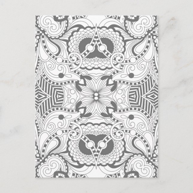 Flower Square Doodle Vykort (Framsida)