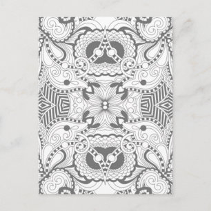 Flower Square Doodle Vykort