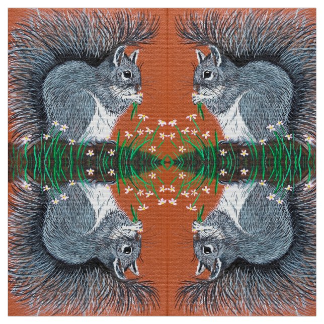 Flower Squirrel Tyg (Provkarta)