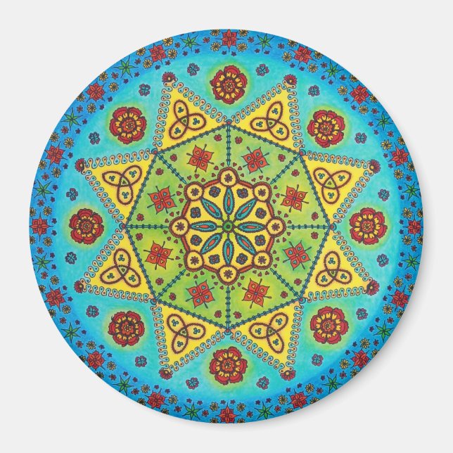 Flower Star Mandala Magnet (Framsidan)