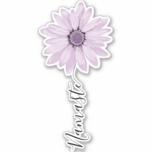 Flower Stem för Daisyn Namaste skript Lilac Klistermärken