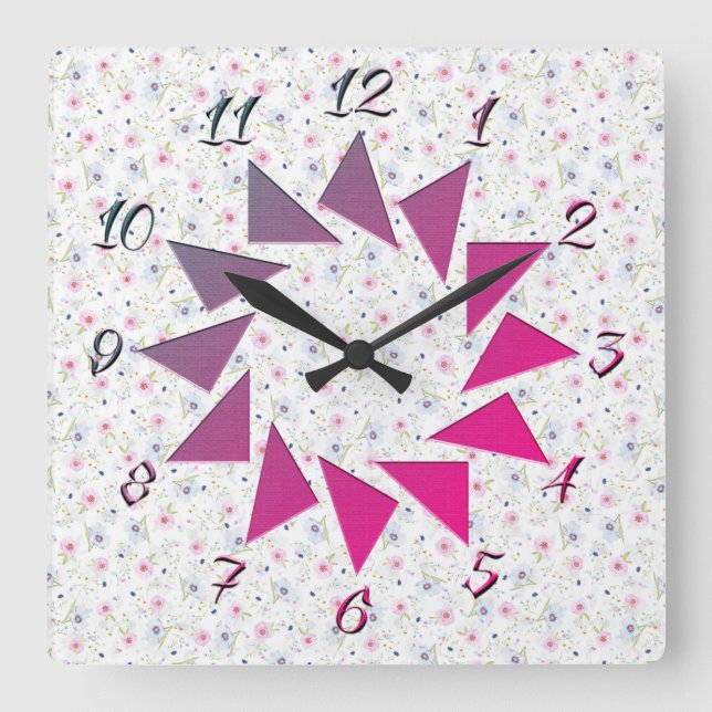Flower stil fyrkantig klocka (Framsida)