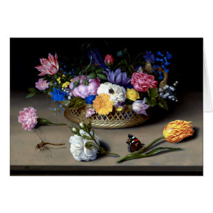 Flower still Life Bosschaert Dutch Painting Art Hälsningskort