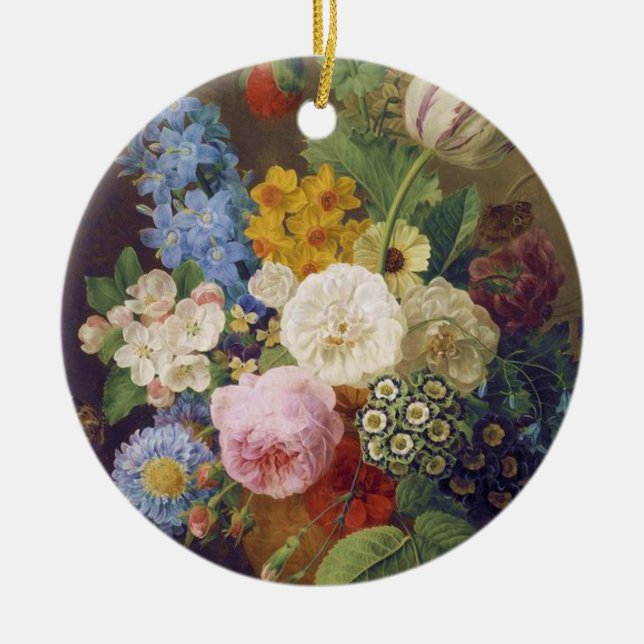 Flower Still Life by Jean Ulrich Tournier Julgransprydnad Keramik (Framsidan)