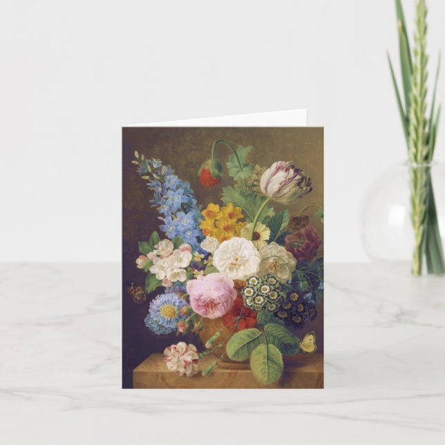 Flower Still Life by Jean Ulrich Tournier Kort (Framsida)