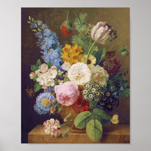 Flower Still Life by Jean Ulrich Tournier Poster (Framsidan)