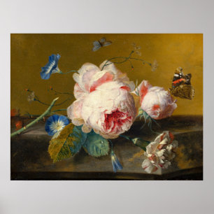 Flower still Life, Jan van Huysum Poster