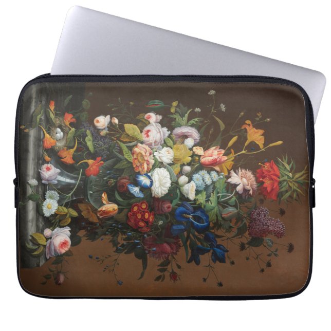 Flower still Life med Birds Nest Severin Roesen Laptop Fodral (Framsidan)