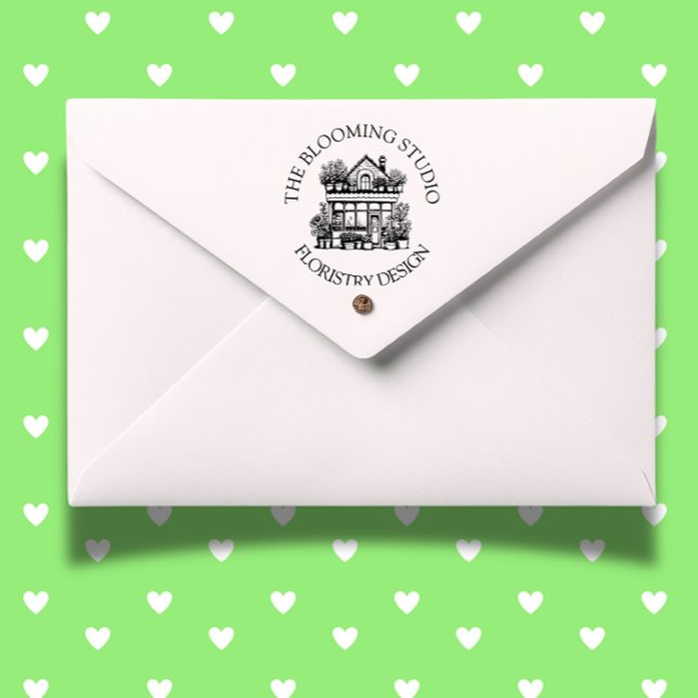 Flower Storefront Rubber Frimärke Självfärgande Stämpel (Add a floral touch to projects—shop now for creative inspiration!)