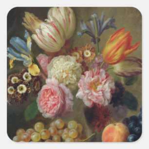 Flower Study Fyrkantigt Klistermärke