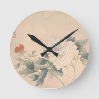 Flower Study - Yun Bing (kinesisk) Rund Klocka