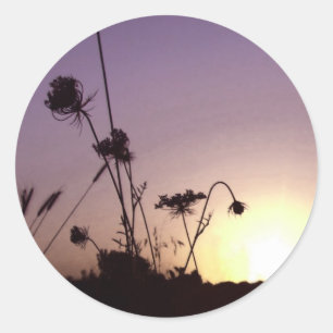 Flower Sunset Stickers Runt Klistermärke