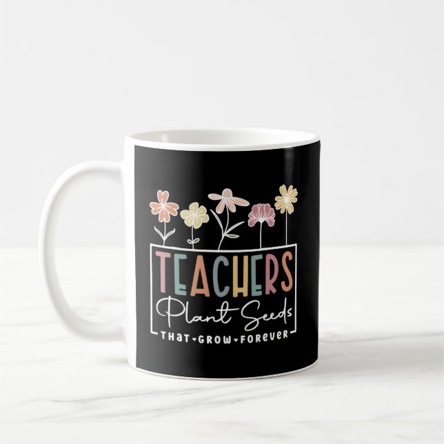 Flower Teacher Teacher Plant Seeds T Grow Forew Kaffemugg (Vänster)