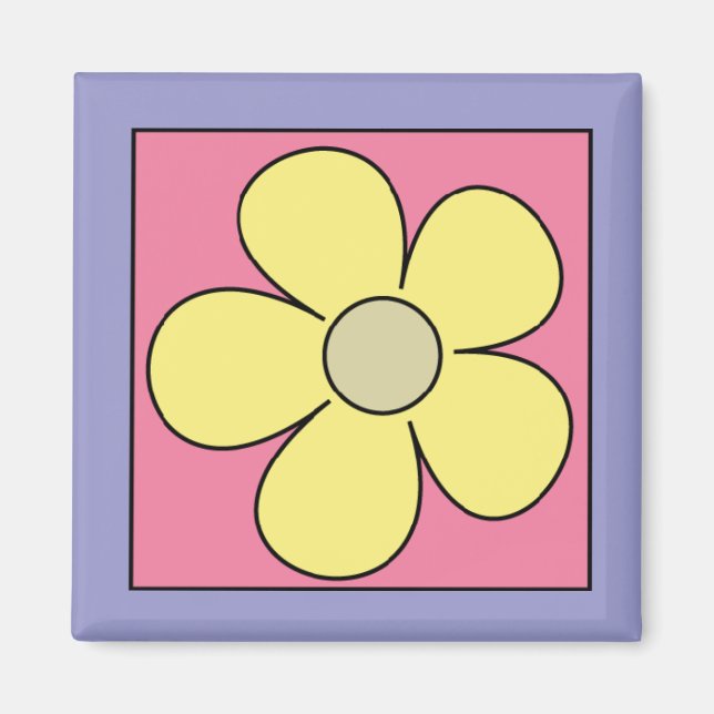 Flower Tecknad Fridor Magnet (Framsidan)