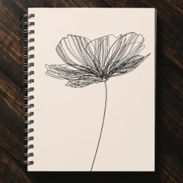 Flower teckning anteckningsbok med spiral