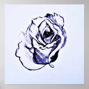 Flower teckning poster