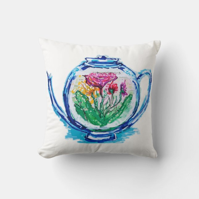 Flower Tekanna Kudde (Framsida)