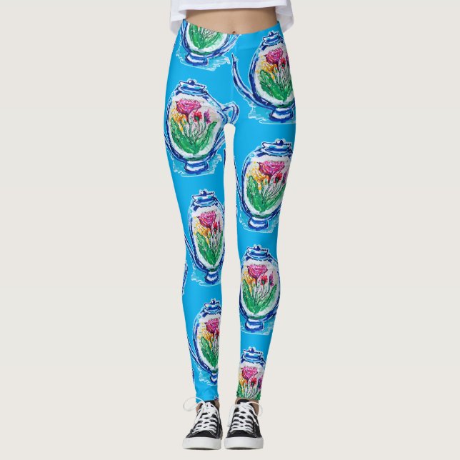 Flower Tekanna Leggings (Framsida)