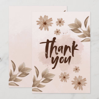Flower Thank You Card Inbjudningar