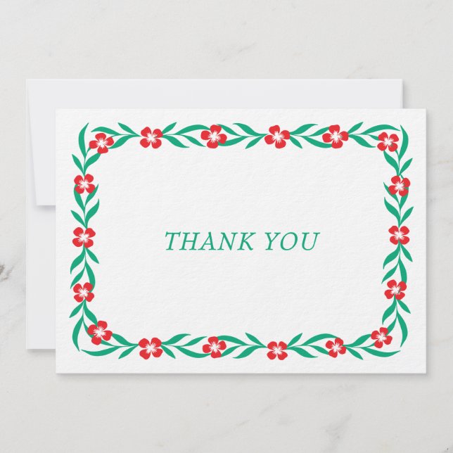 Flower Thank You Card Inbjudningar (Framsida)