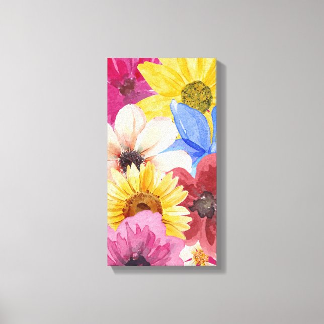 Flower Theme Watercolor canvas Art (Framsida)
