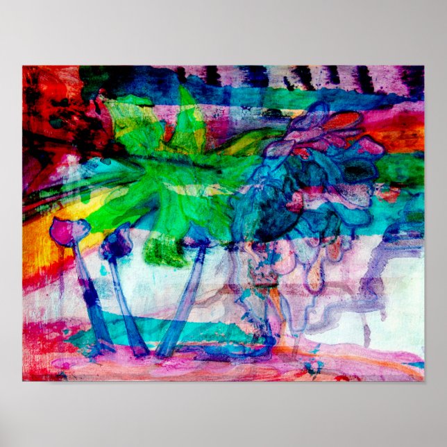 "Flower Thing" abstract art poster 11 x 14 (Framsidan)