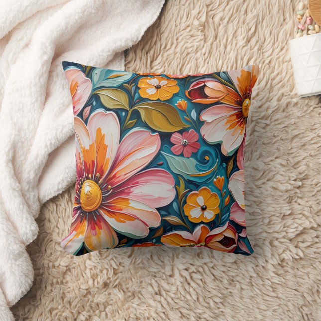 Flower Throw Pillow Kudde (Filt)