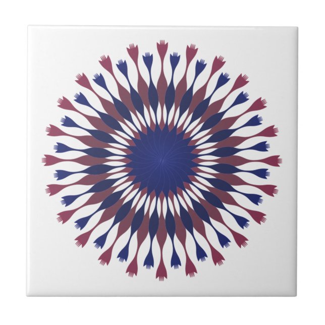 Flower Tile, vackert Ceramic Lotus Flower Tile Kakelplatta (Framsidan)