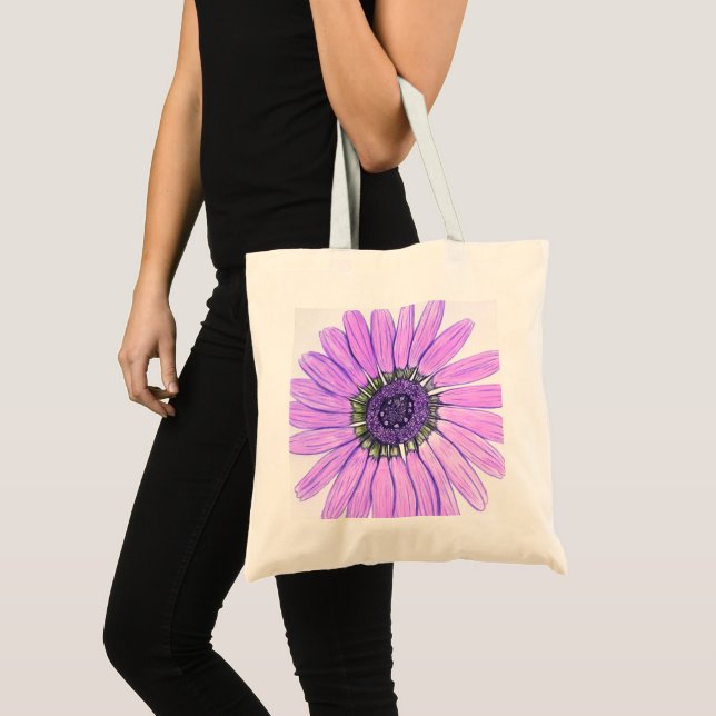 Flower Topåse med mjuk hand sketchad Tygkasse (Framsida (produkt))