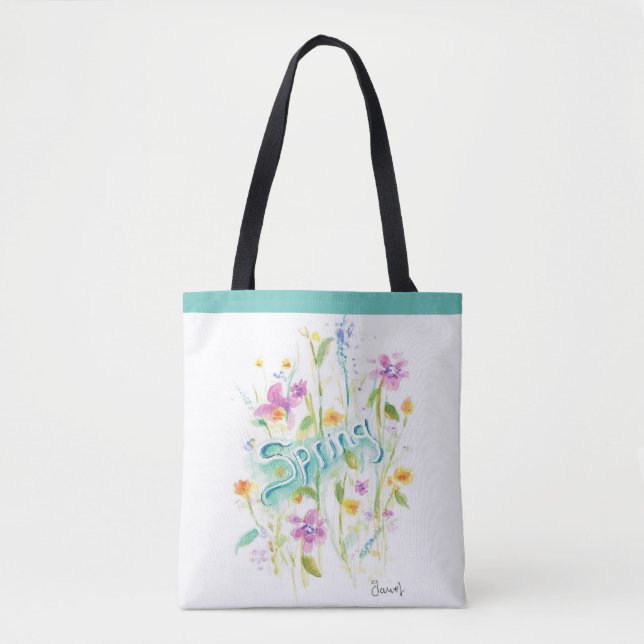 Flower Tote bag, canvas bag Tygkasse (Framsida)