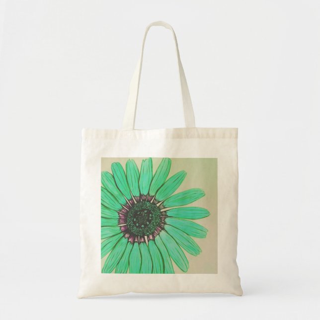 Flower Tote Bag-format med fin hand Tygkasse (Framsidan)