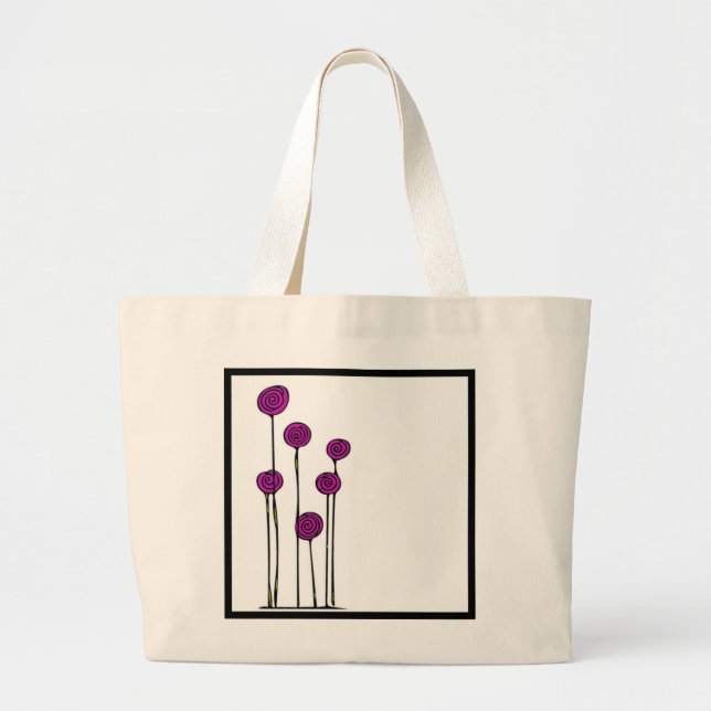 Flower Tote Bag Jumbo Tygkasse (Framsidan)