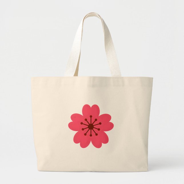 Flower Tote Bag Jumbo Tygkasse (Framsidan)