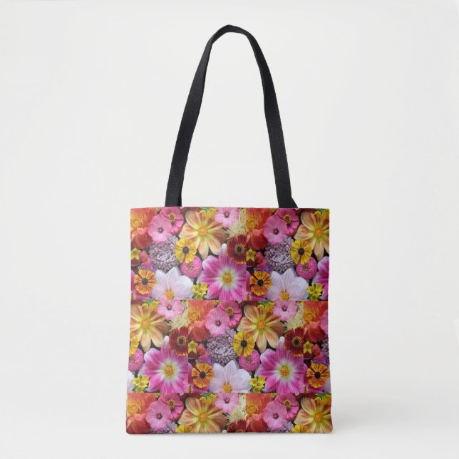 Flower Tote Bag Tygkasse (Framsida)