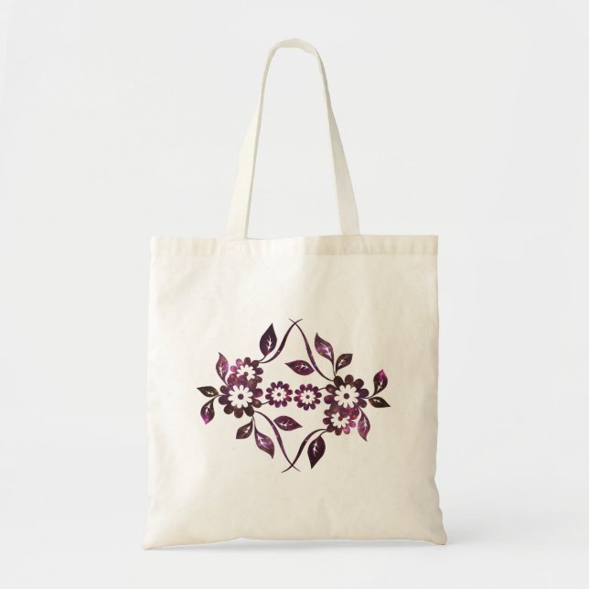 Flower Tote Bag Tygkasse (Framsidan)