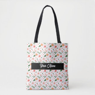 Flower tote bags tygkasse