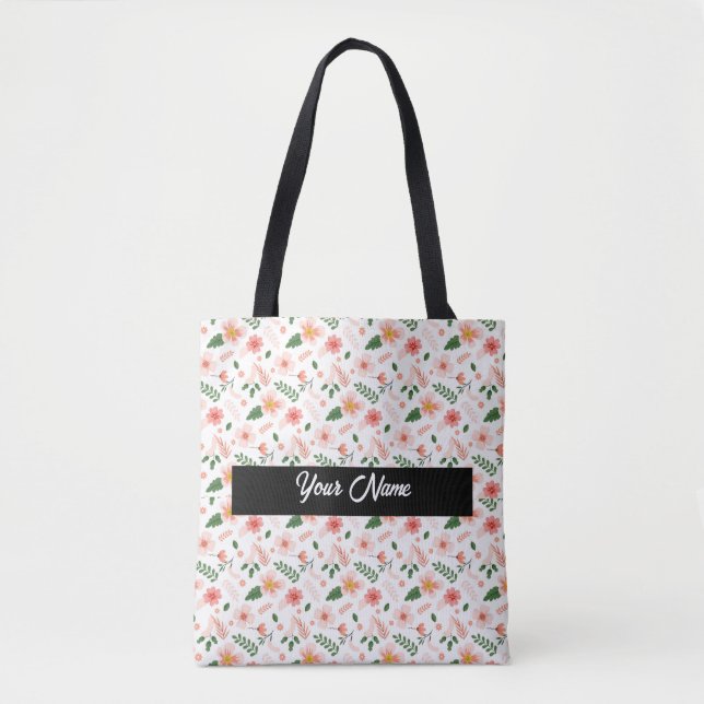 Flower tote bags tygkasse (Framsida)