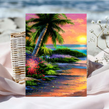 Flower Tropical Birthday Card