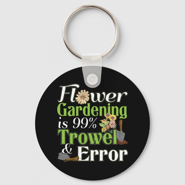 Flower  Trowel Error - Gardener Pun Nyckelring (Framsida)
