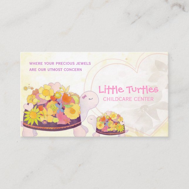 Flower Turtles Childcare Daycare Visitkort (Framsida)