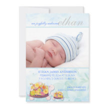 Flower Turtles Pojke Birth Notice