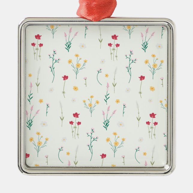 Flower Vår Botanical Blommigt Julgransprydnad Metall (Framsidan)