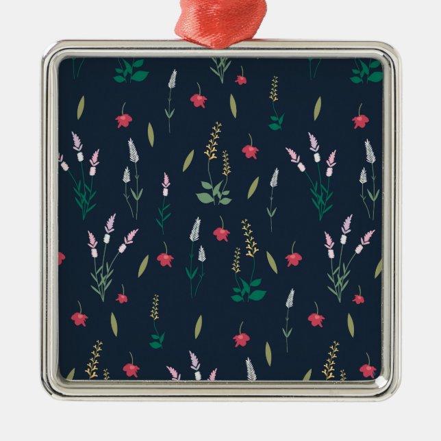Flower Vår Botanical Blommigt Julgransprydnad Metall (Framsidan)
