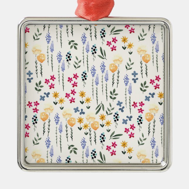 Flower Vår Botanical Blommigt Julgransprydnad Metall (Framsidan)